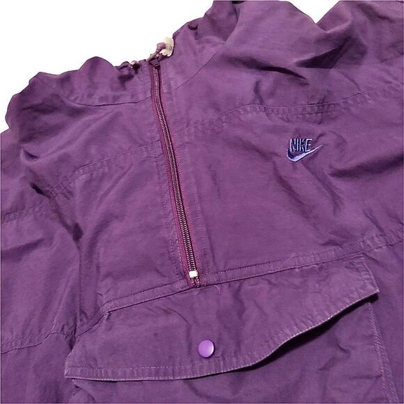 Vintage 80s Nike purple Aztec windbreaker pullover poncho jacket men’s women’s L - Picture 4 of 8